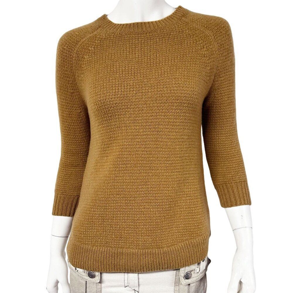 J.Crew Collection Cashmere Sweater Dark Camel Womens Size S Small